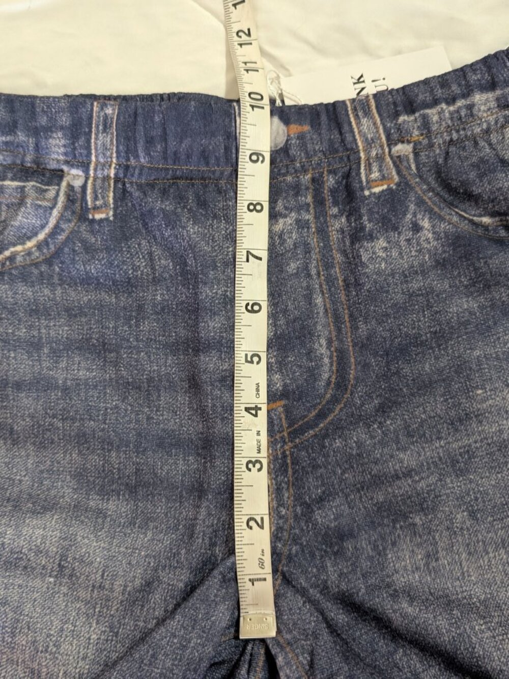 Mila Rosabella Dark Blue Wide Leg Knit Denim-Effect Pants Large Sweatpant Jeans - Picture 12 of 14